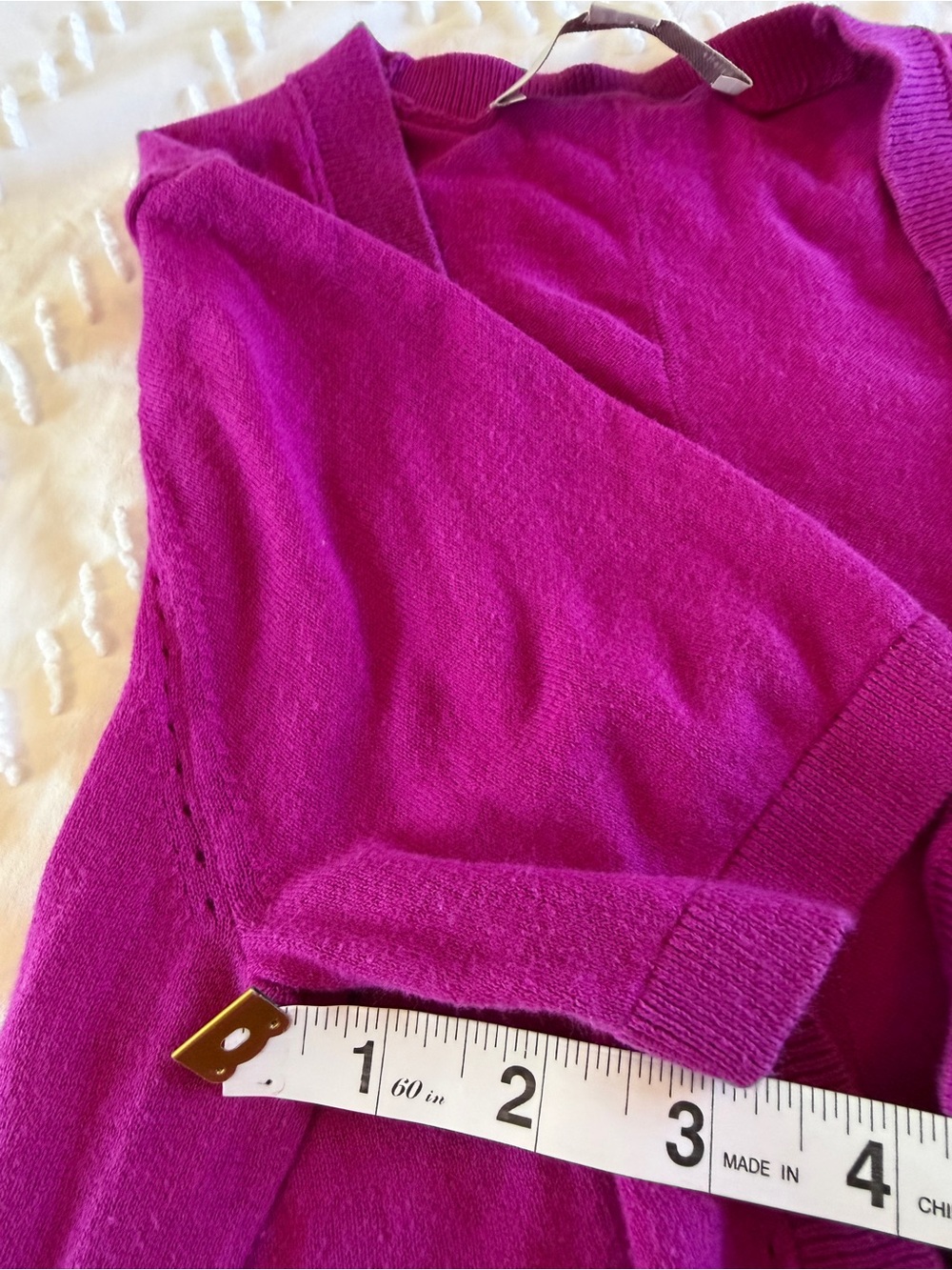 Ann Taylor LOFT Petites Magenta Short Sleeve Button Front Cardigan Sweater XXSP - Picture 9 of 9